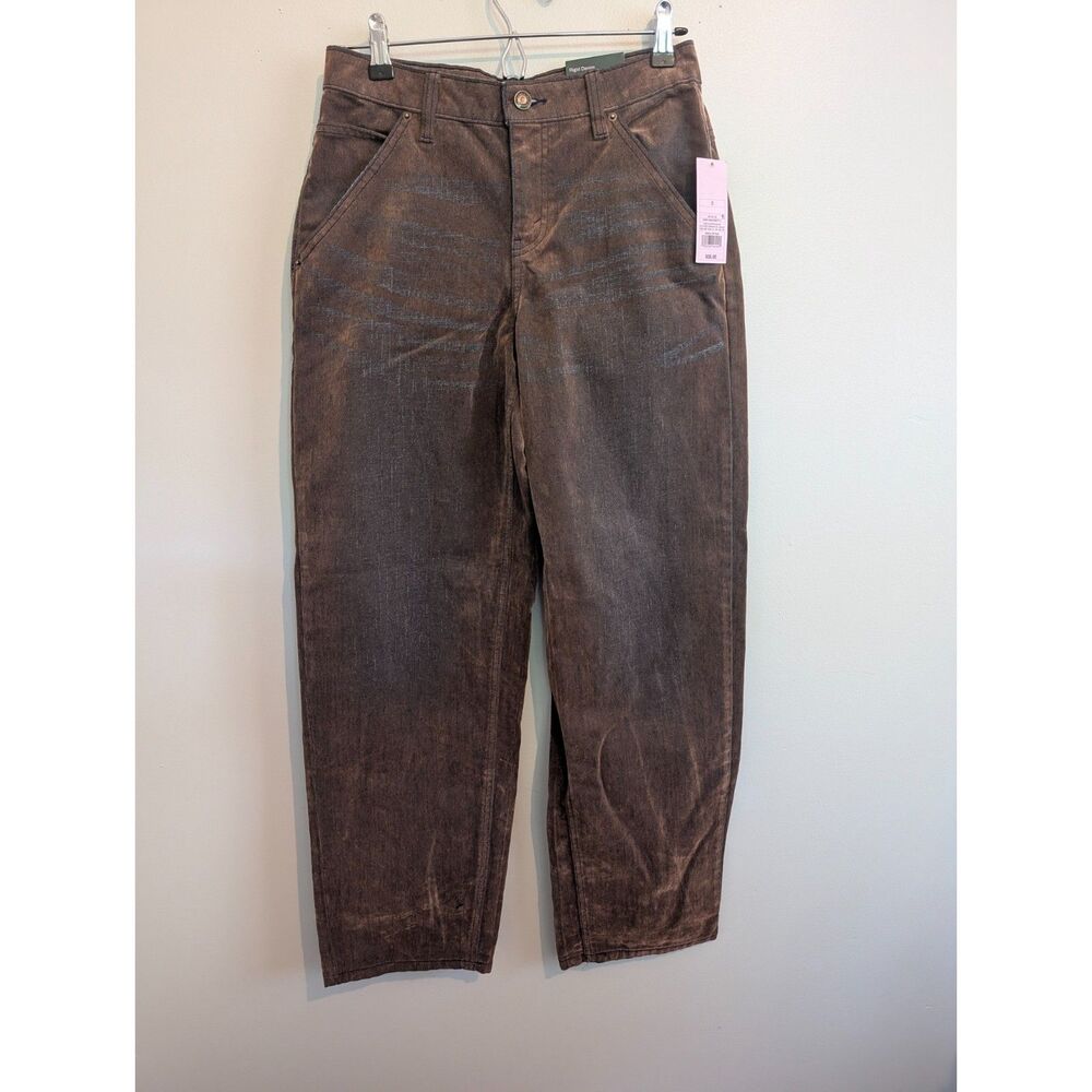 Wild Fable Mid Rise 90's Relaxed Straight Rigid Denim Jeans Brown Wash Size 0